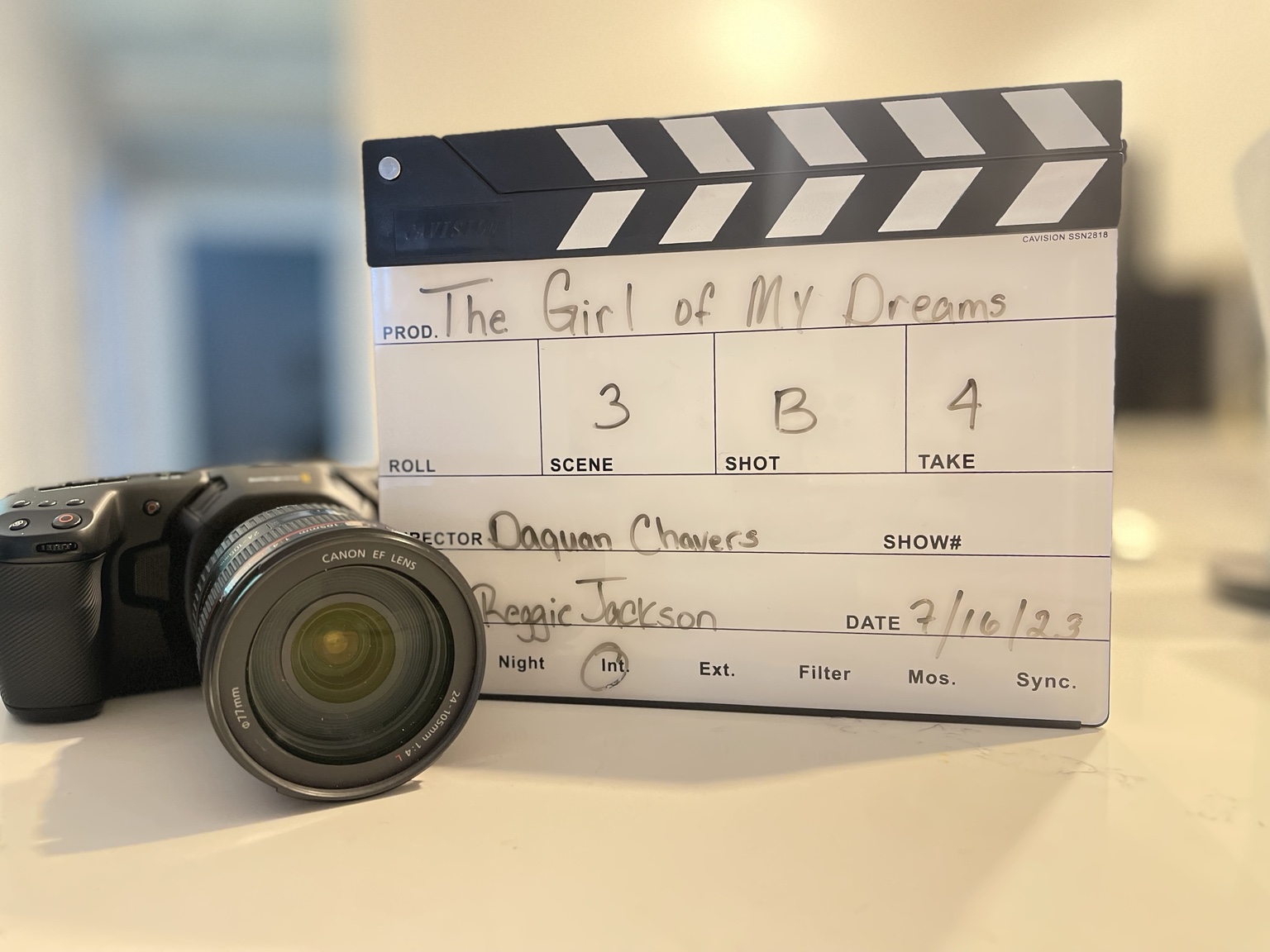 Clapperboard for The Girl of My Dreams, directed by Daquan Chavers